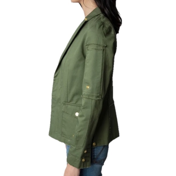 Zadig & Voltaire Virginia Camo Skull Lurex Embroidered Military Jacket Green M - Picture 3 of 11